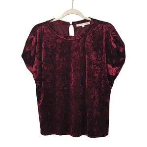 MELISSA NEPTON Crushed Velvet Short Sleeve Top size Medium
